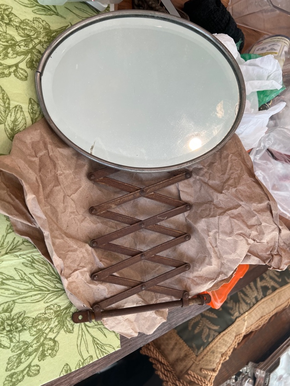 Antique Victorian wall mount shaving mirror amazing condition